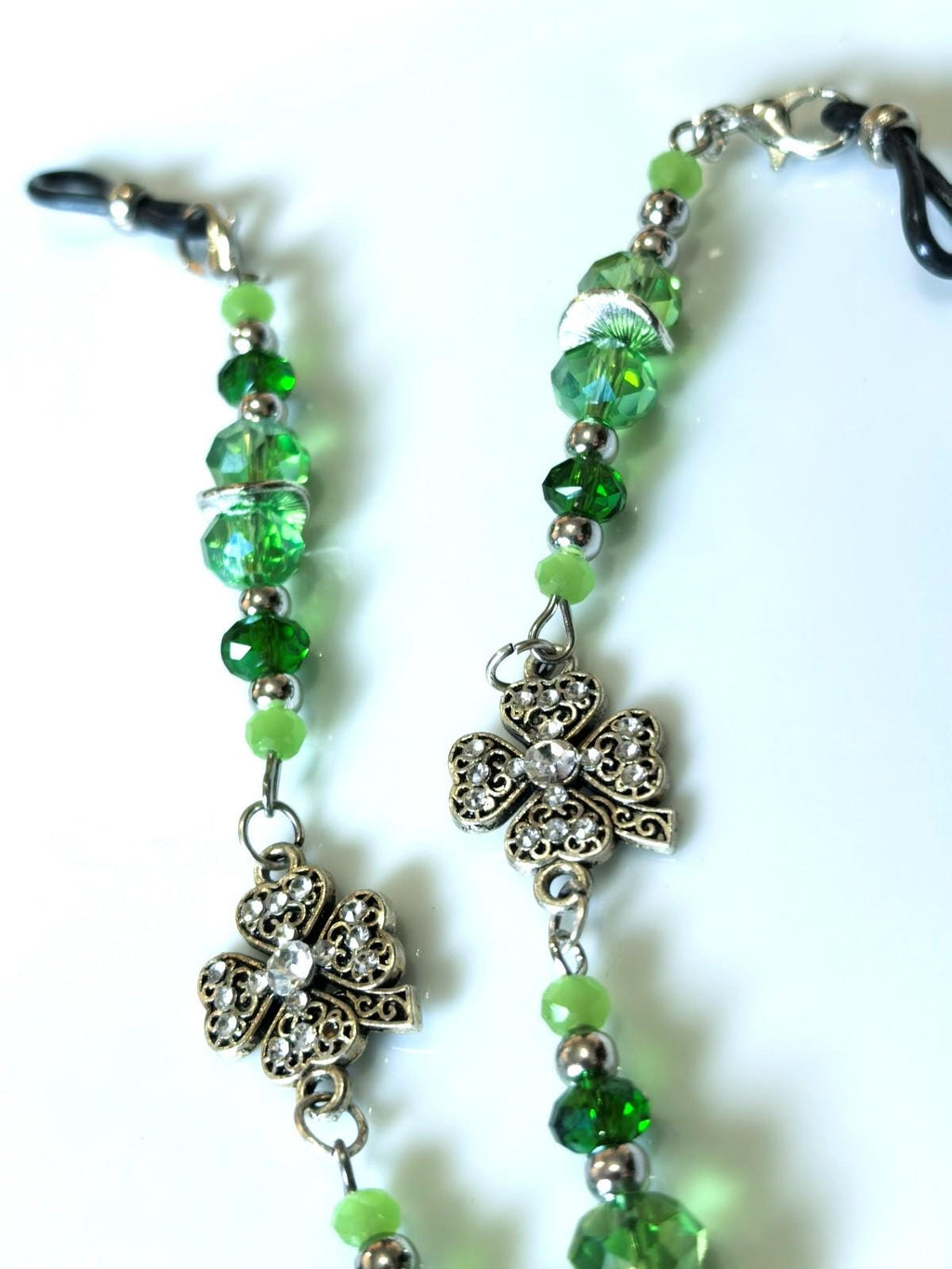 Silver Peridot Crystal Eyeglass Chain