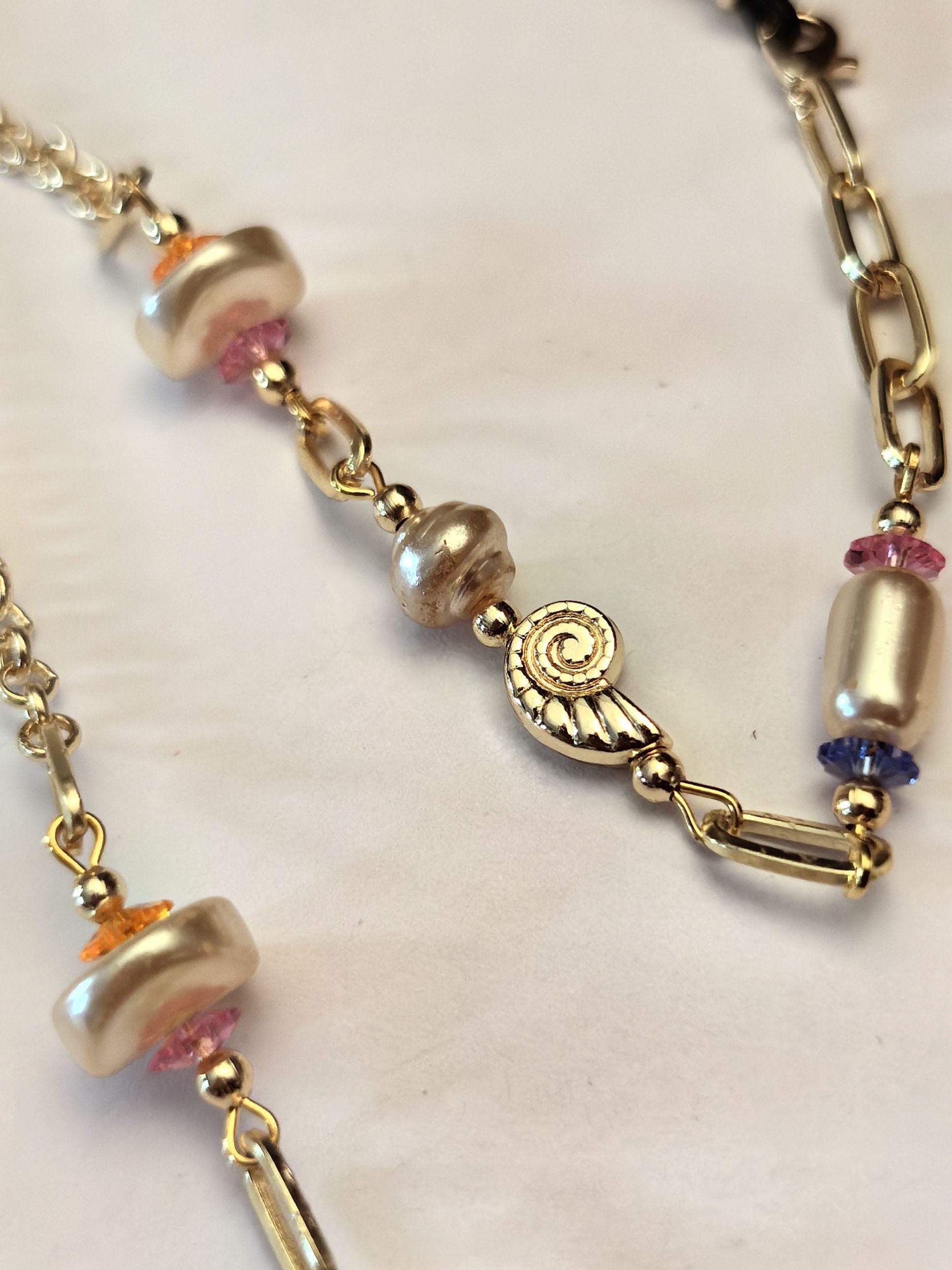 Glasses Chain – Handmade with Real Crystal Beads – ThinBlack® Elegant Edition