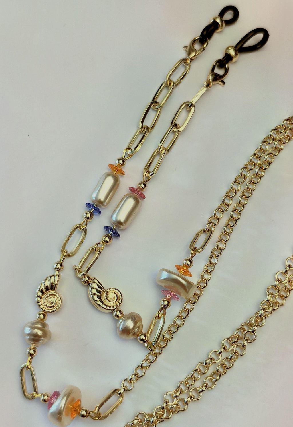 Glasses Chain – Handmade with Real Crystal Beads – ThinBlack® Elegant Edition