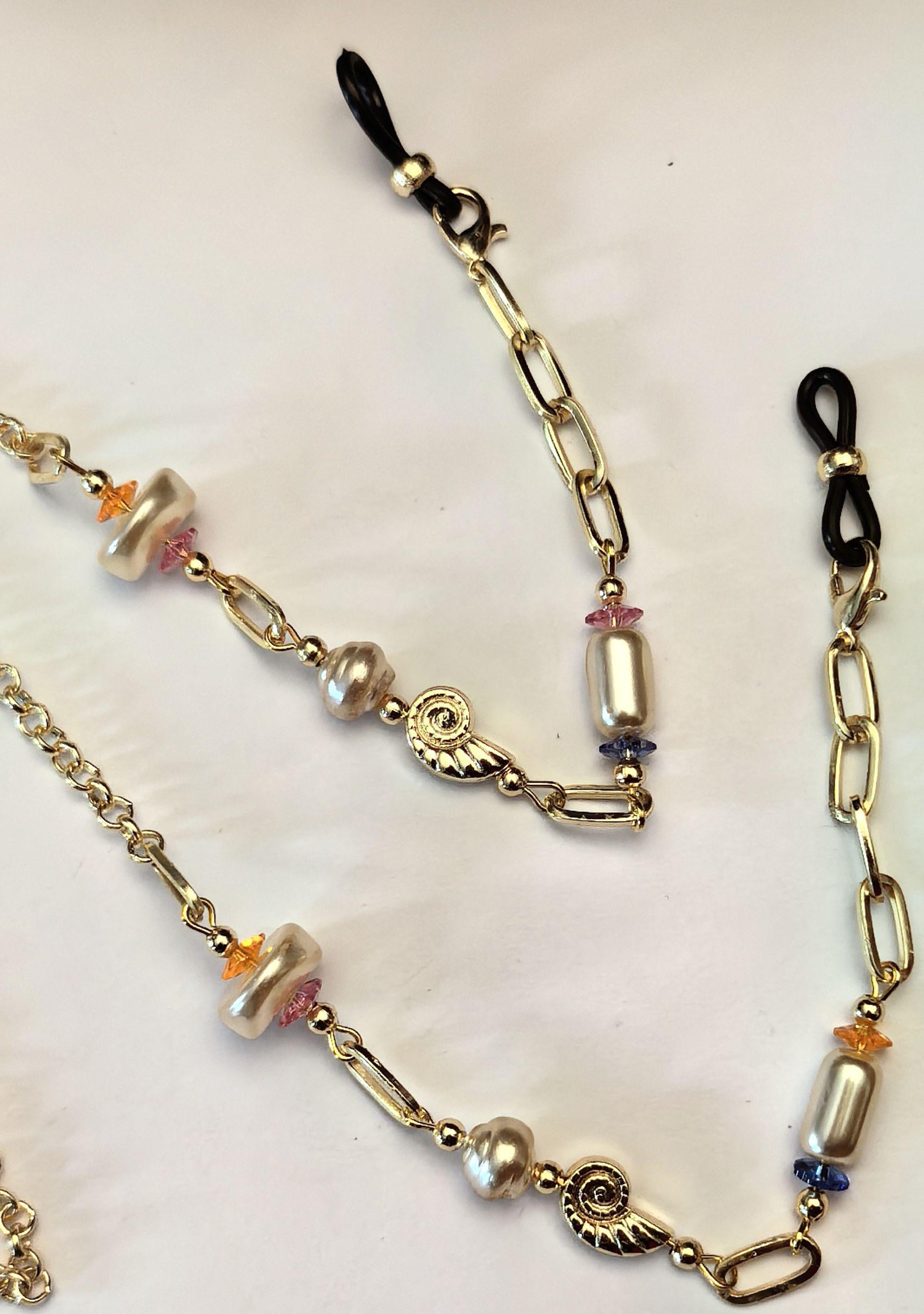 Glasses Chain – Handmade with Real Crystal Beads – ThinBlack® Elegant Edition