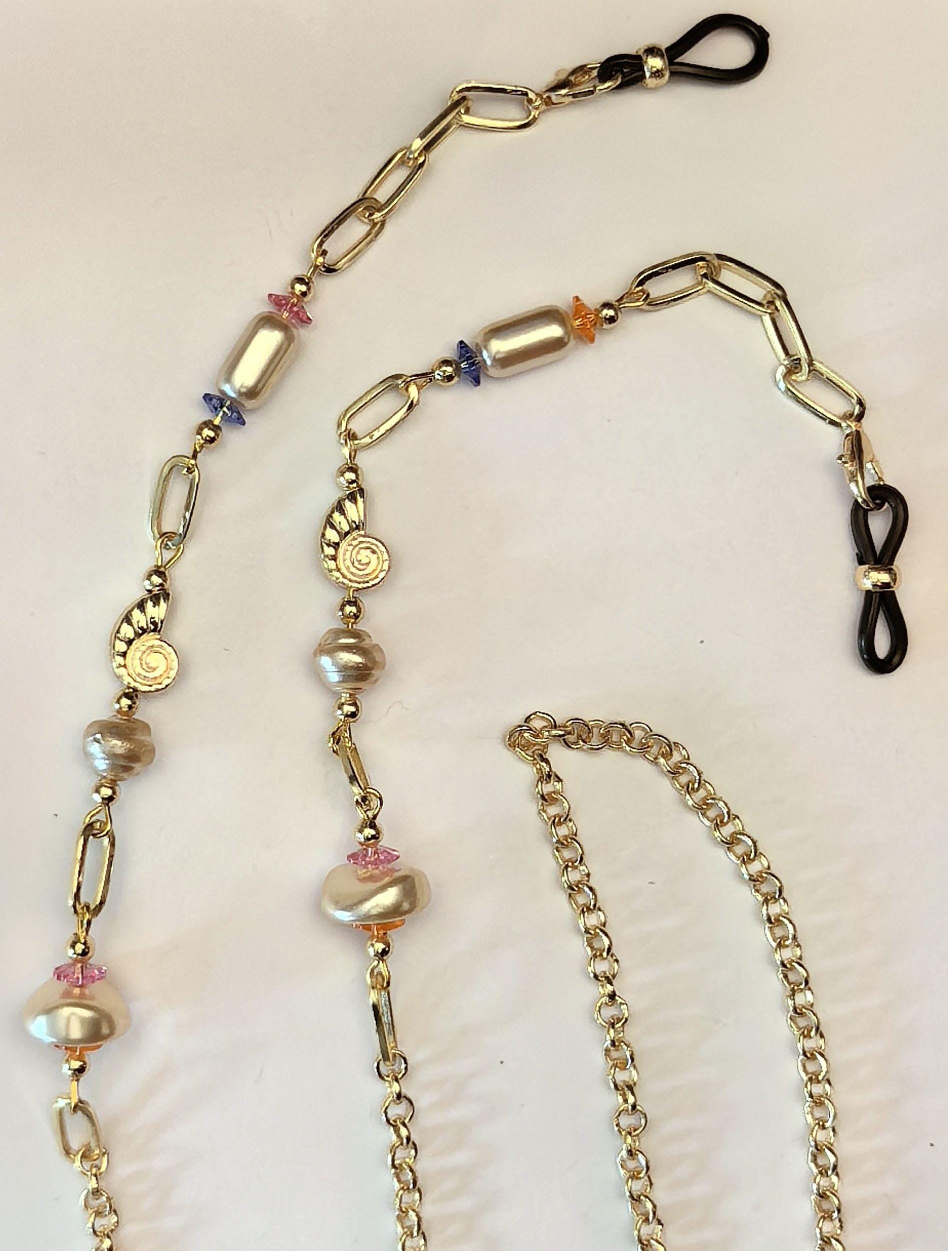 Glasses Chain – Handmade with Real Crystal Beads – ThinBlack® Elegant Edition