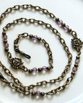 Sun Charm Eyeglass Chain – Purple Crystal Handmade Jewelry