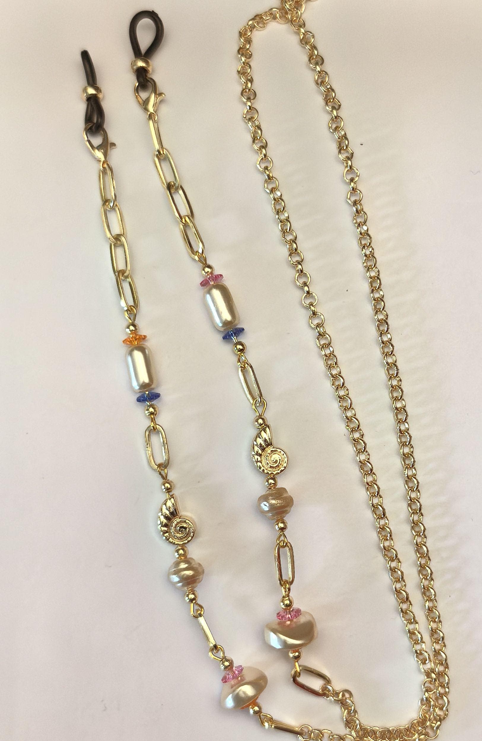 Glasses Chain – Handmade with Real Crystal Beads – ThinBlack® Elegant Edition