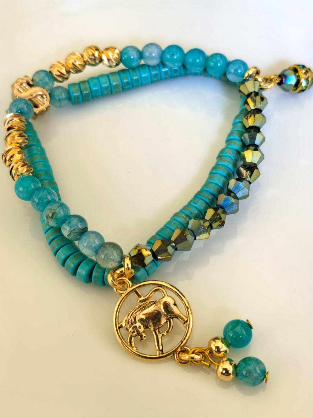 Bracelet – Taurus Zodiac Natural Stone Lucky Charm – ThinBlack® Zodiac Collection