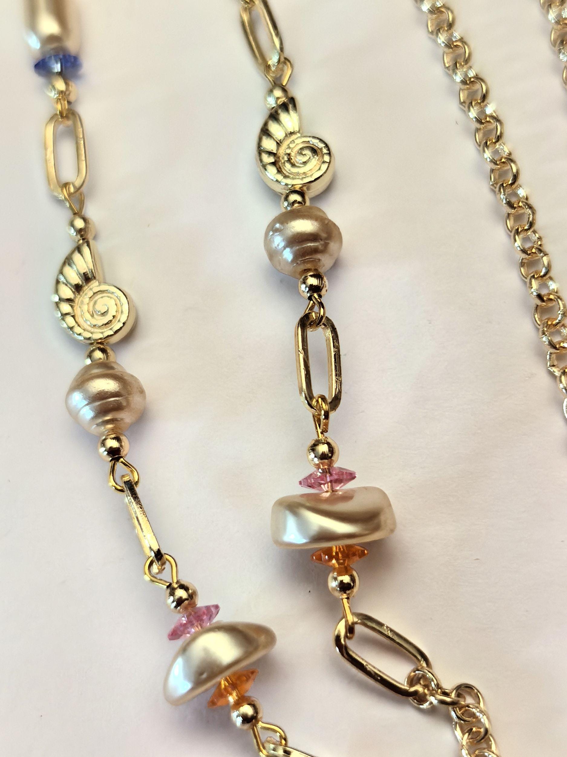 Glasses Chain – Handmade with Real Crystal Beads – ThinBlack® Elegant Edition