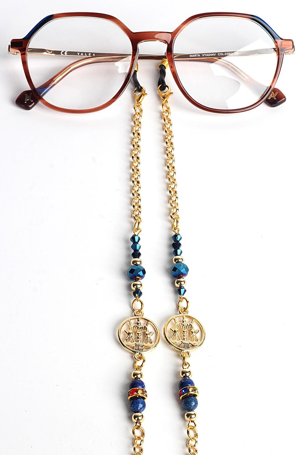 Glasses Chain – Libra Zodiac Edition with Gemstone Beads & Balance Charm – ThinBlack® Zodiac Collection