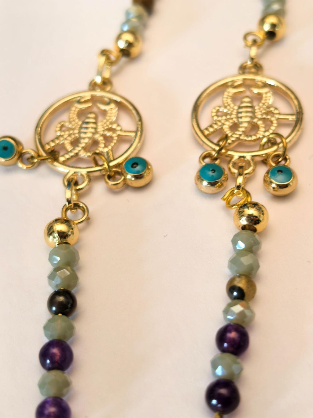 Glasses Chain – Scorpio Zodiac Edition with Amethyst & Tiger’s Eye – ThinBlack® Mystic Collection