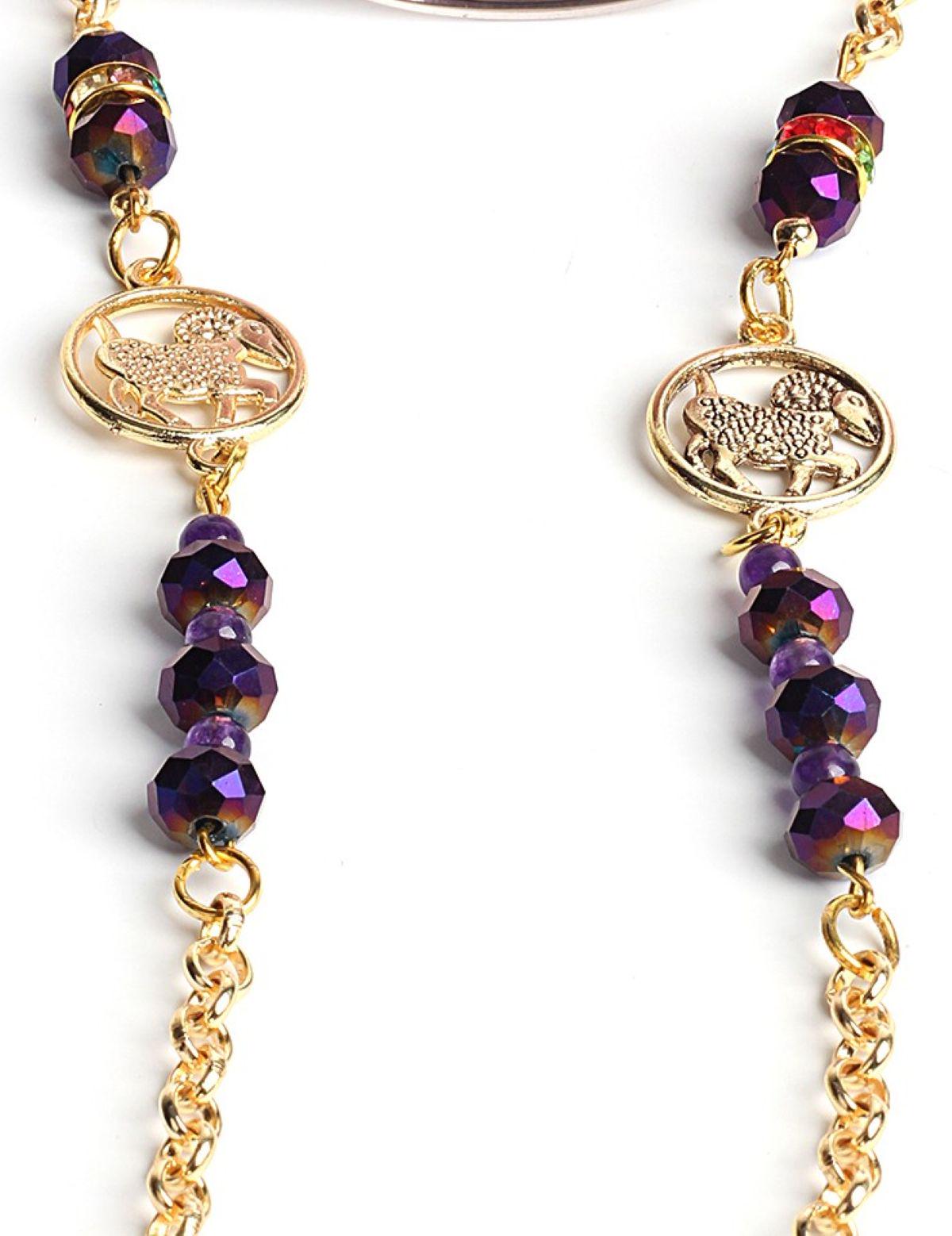 Glasses Chain – Gold Plated Amethyst Aries Zodiac Eyewear Strap