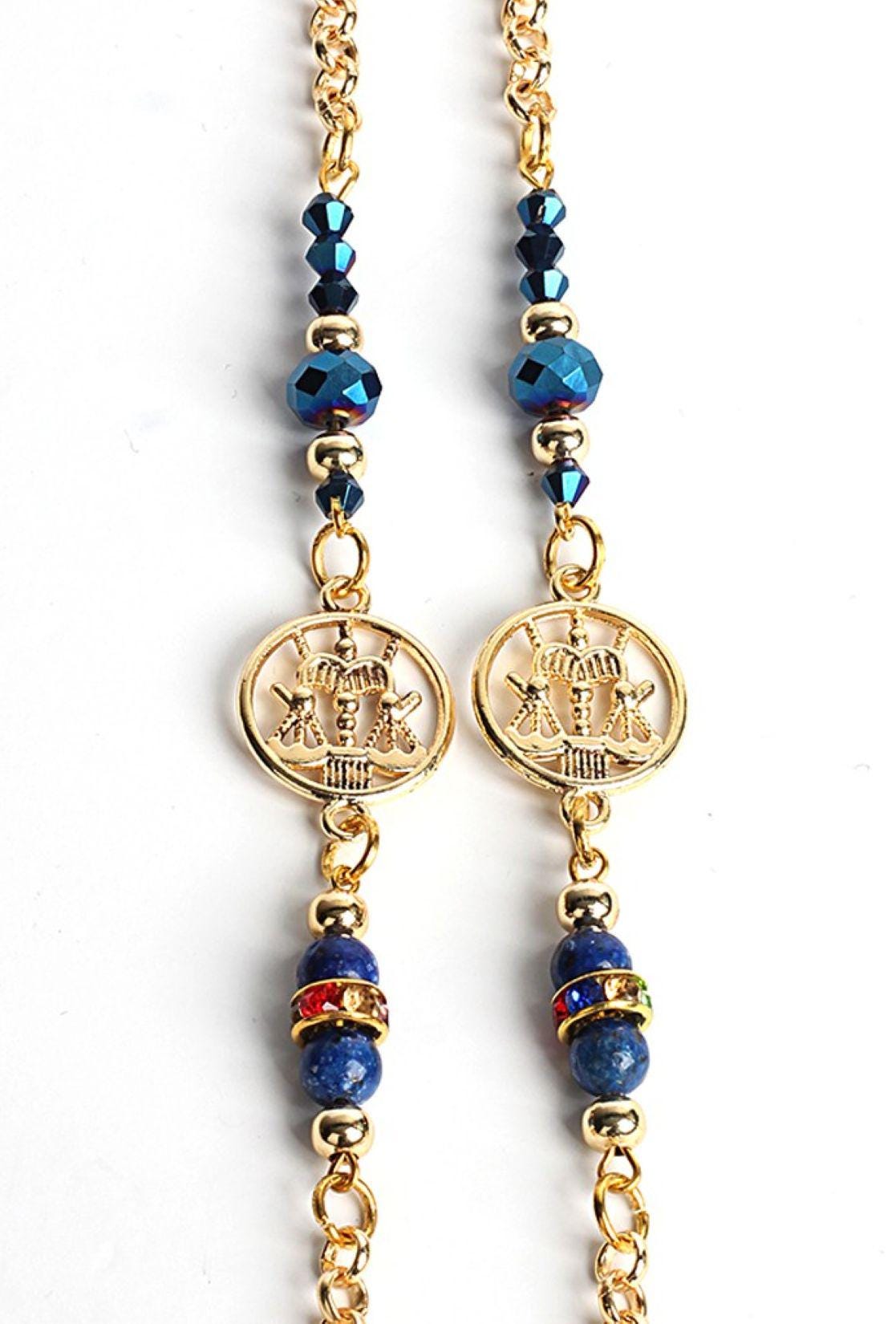 Glasses Chain – Libra Zodiac Edition with Gemstone Beads & Balance Charm – ThinBlack® Zodiac Collection