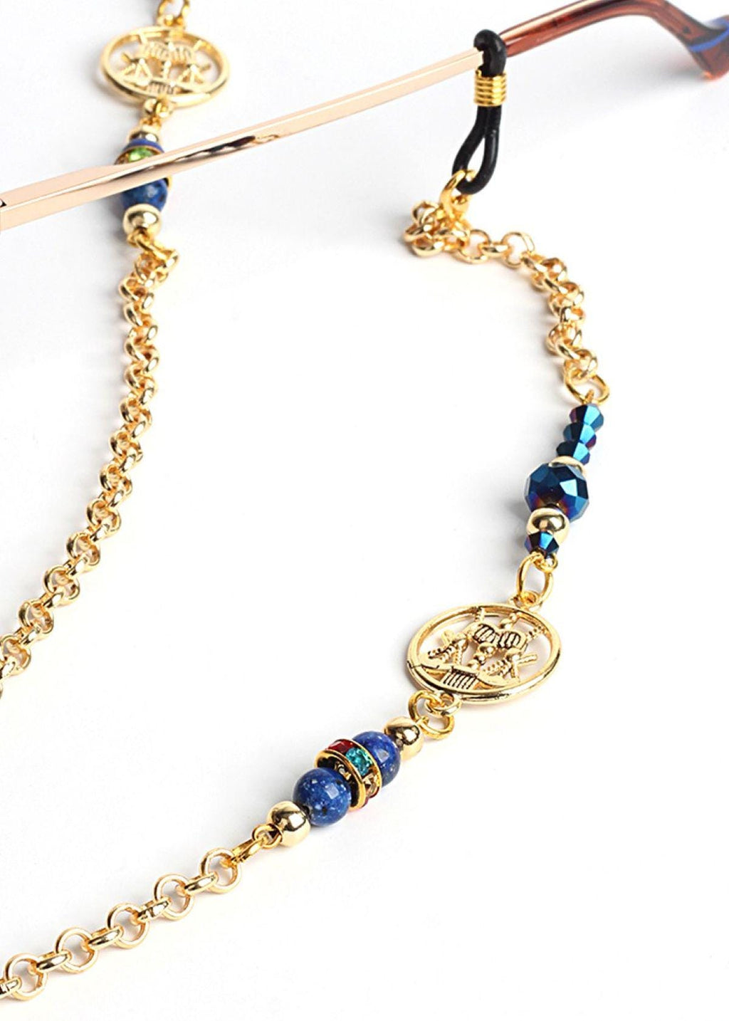 Glasses Chain – Libra Zodiac Edition with Gemstone Beads & Balance Charm – ThinBlack® Zodiac Collection