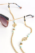 Glasses Chain – Leo Zodiac Edition with Crystal & Pearl Beads – ThinBlack® Zodiac Collection