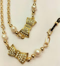 Glasses Chain – Gold Plated with Pearls & Zircon Pendant – ThinBlack® Elegant Edition