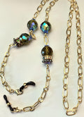 Glasses Chain – Gold Plated with Real Crystal Beads – ThinBlack® Elegant Edition