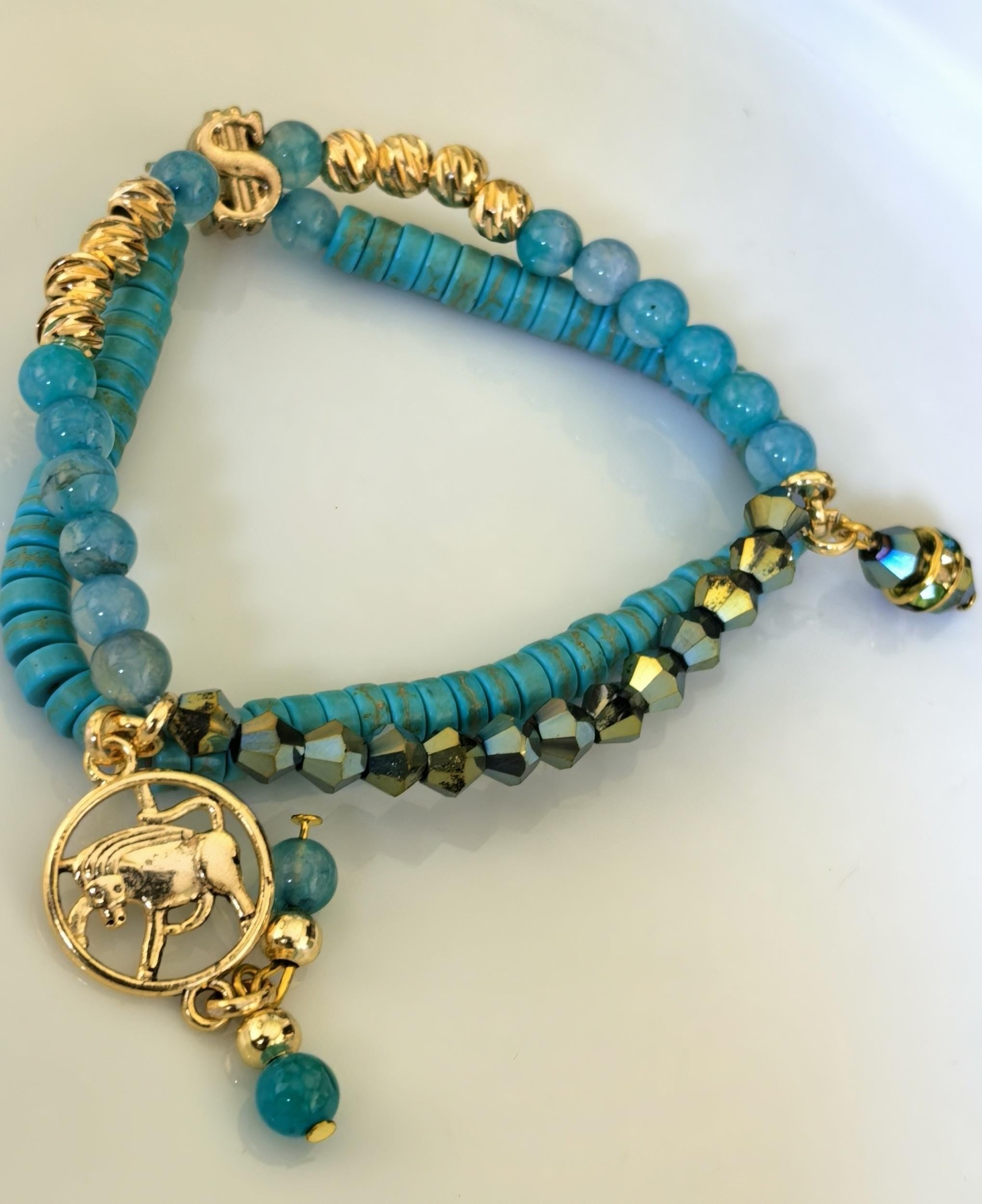 Bracelet – Taurus Zodiac Natural Stone Lucky Charm – ThinBlack® Zodiac Collection