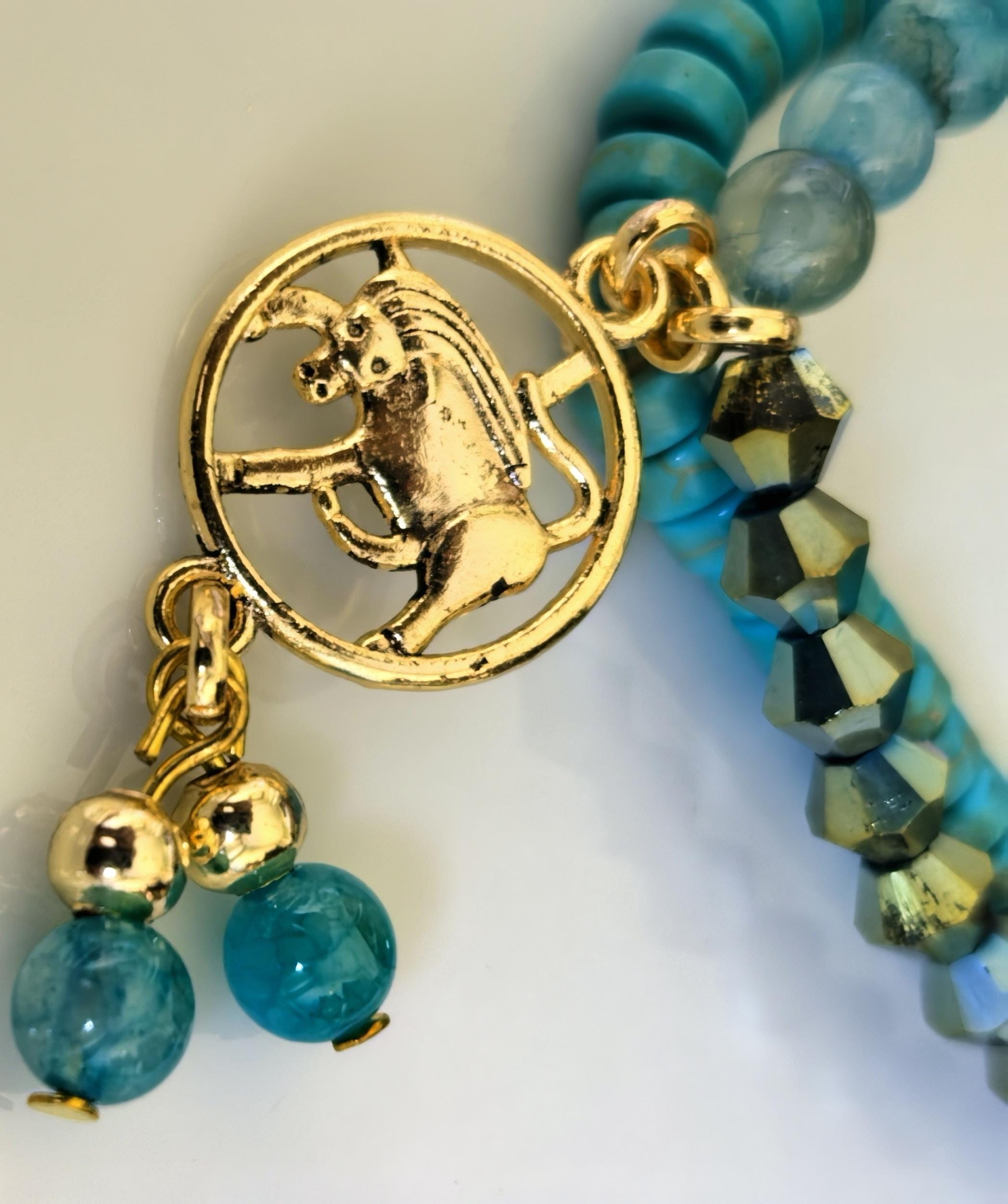 Bracelet – Taurus Zodiac Natural Stone Lucky Charm – ThinBlack® Zodiac Collection