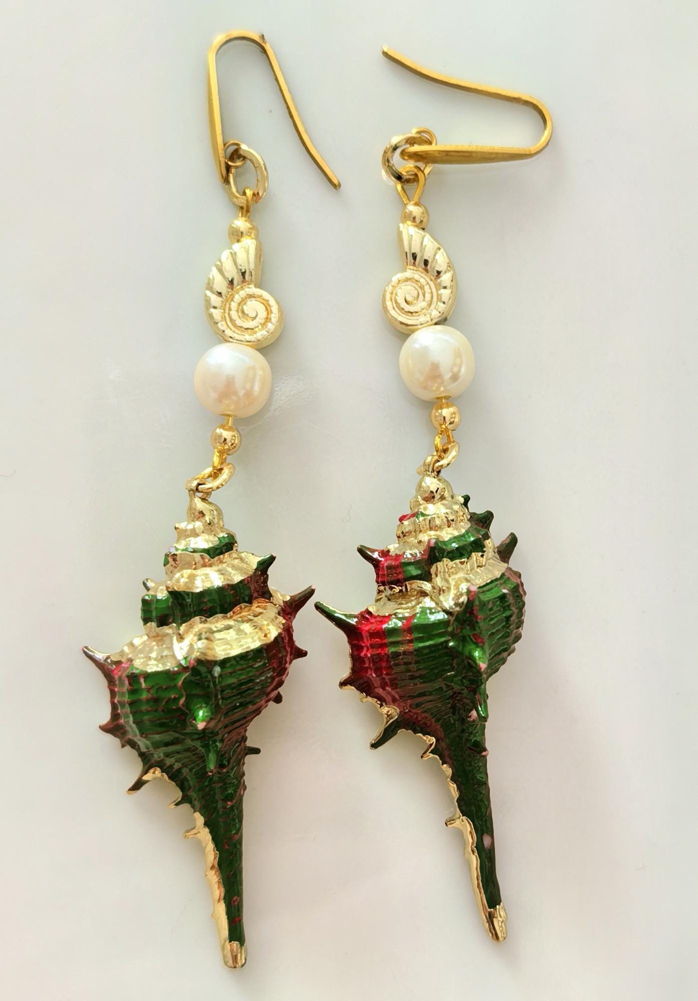 Earrings – Dangling Pearls, Natural Stones & Seashells – ThinBlack® Ocean Edition