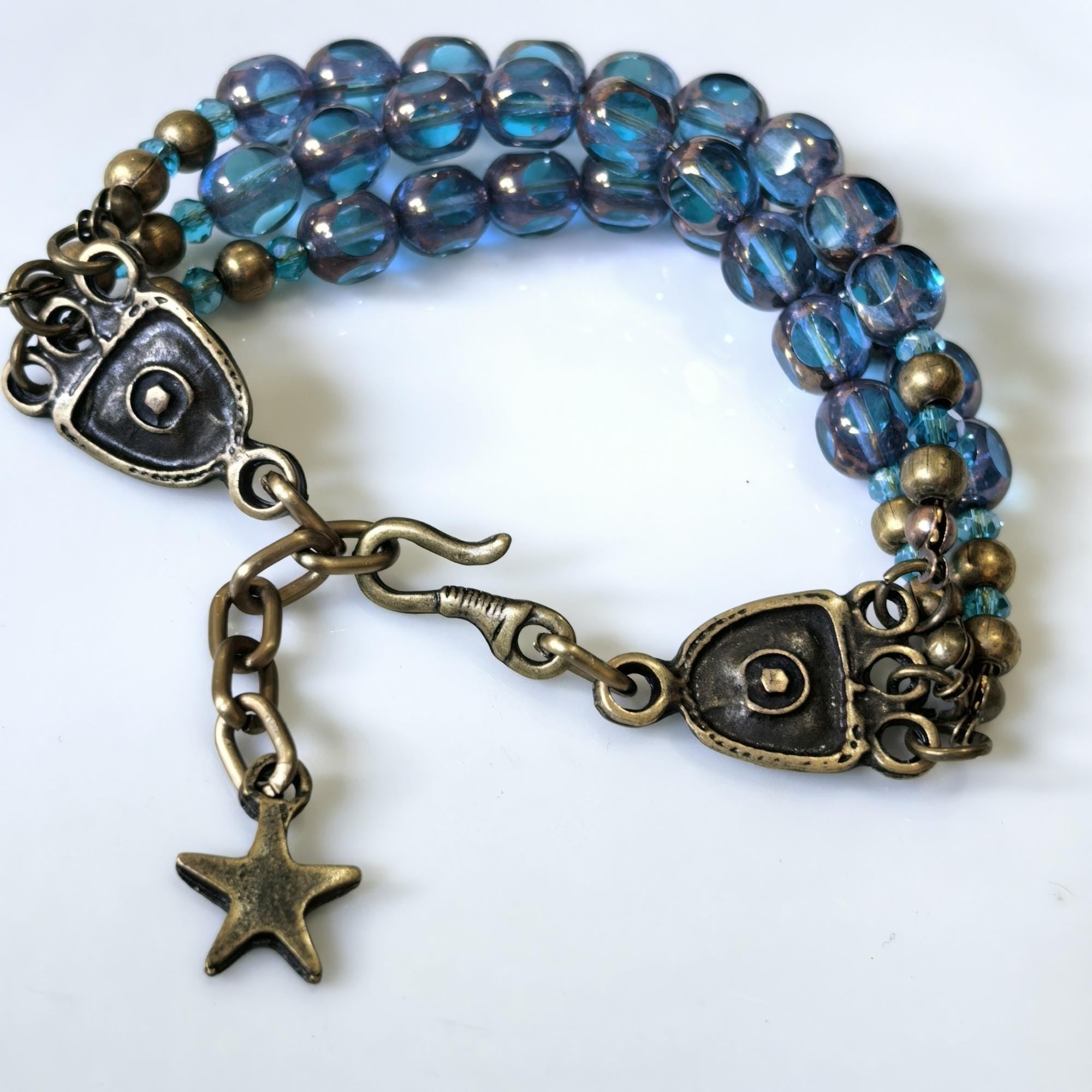 Bracelet – Stellar Dream Blue Crystal & Star Charm – ThinBlack® Power Stones Collection