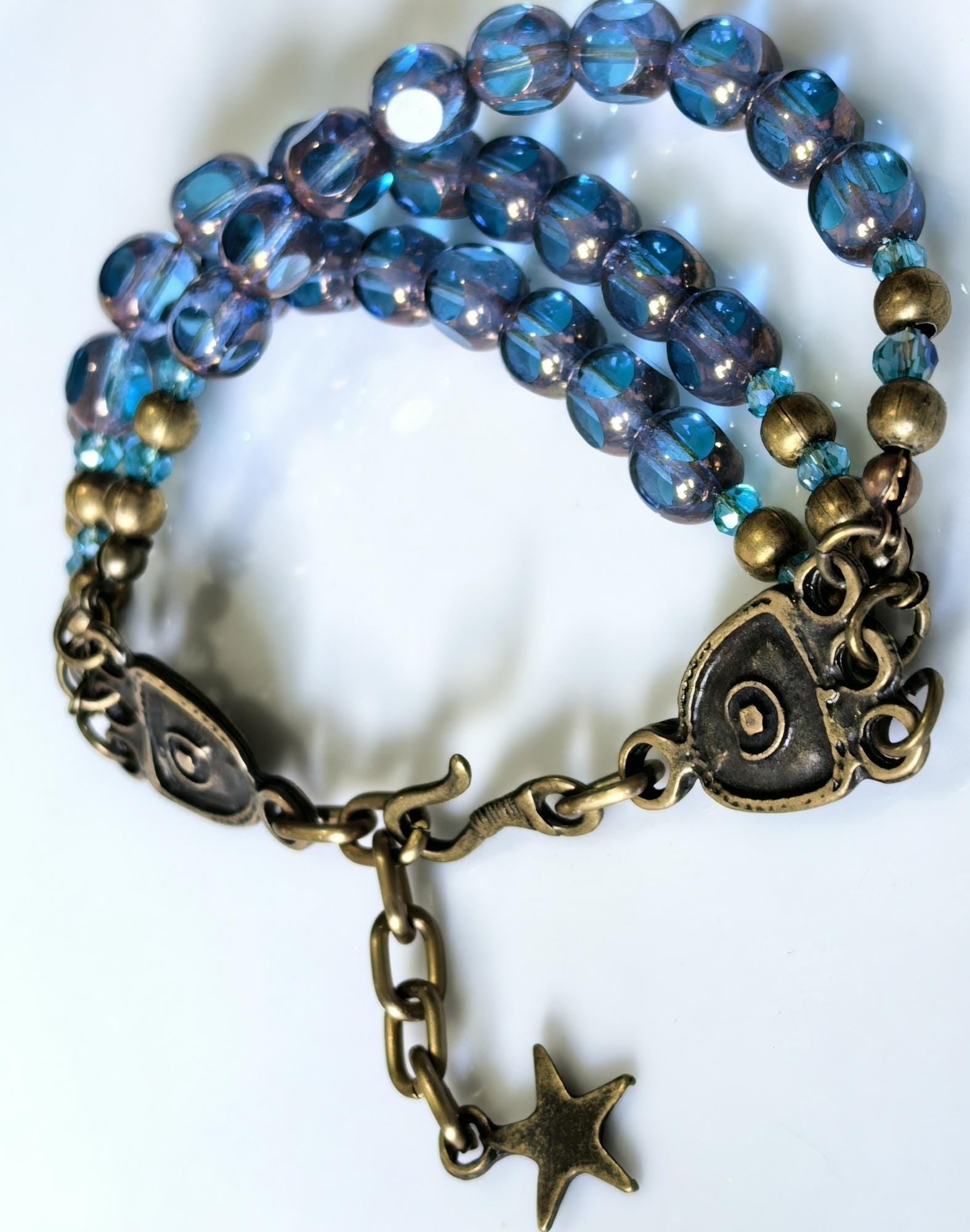Bracelet – Stellar Dream Blue Crystal & Star Charm – ThinBlack® Power Stones Collection
