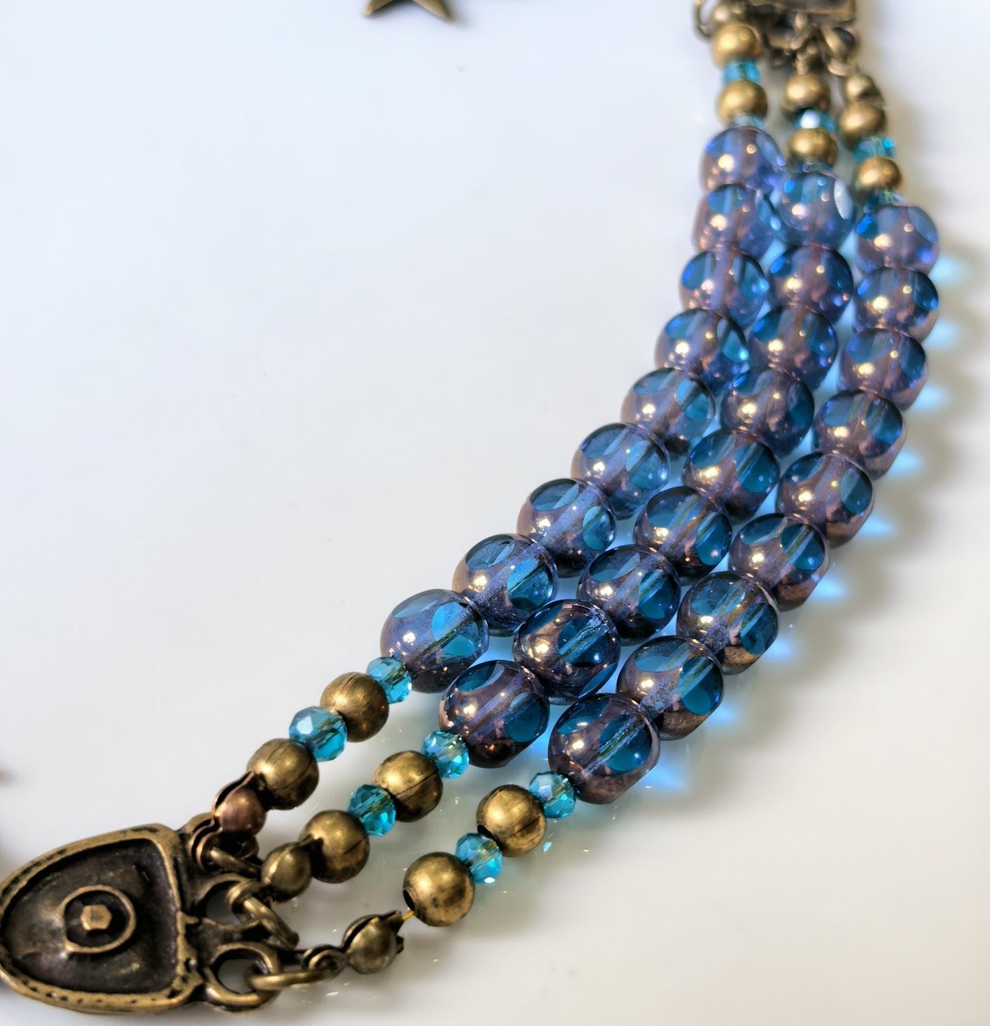 Bracelet – Stellar Dream Blue Crystal & Star Charm – ThinBlack® Power Stones Collection