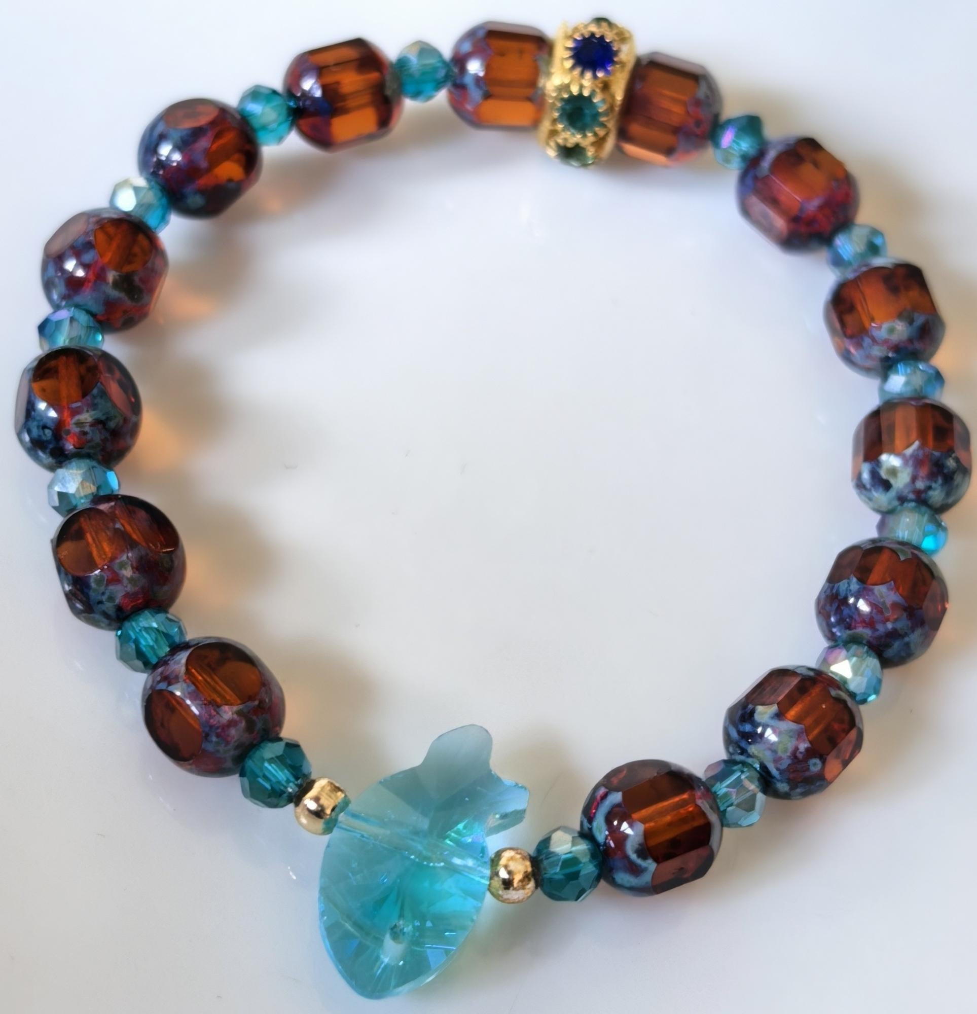 Bracelet – Ocean Whispers Turquoise Fish Crystal – ThinBlack® Power Stones Collection