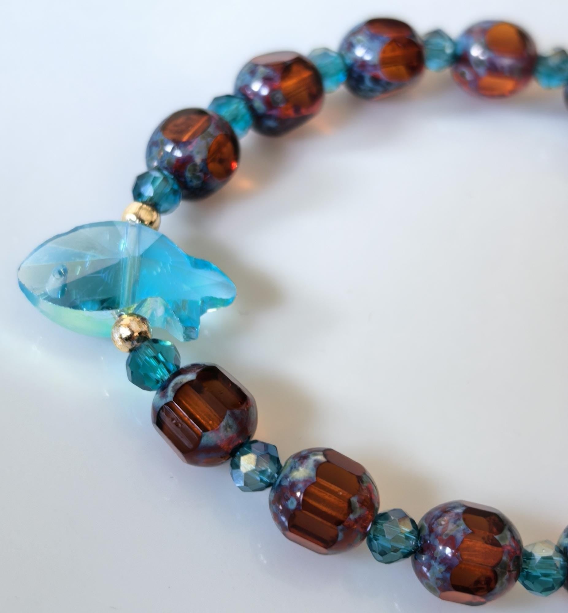 Bracelet – Ocean Whispers Turquoise Fish Crystal – ThinBlack® Power Stones Collection