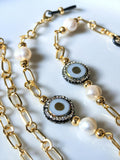 Glasses Chain – Handmade with Real Pearls & Natural Stones – ThinBlack® Power Stones Collection