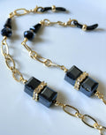 Glasses Chain – Crystal Cube Beads with Swarovski Rondelle Accents – Power Stones Collection