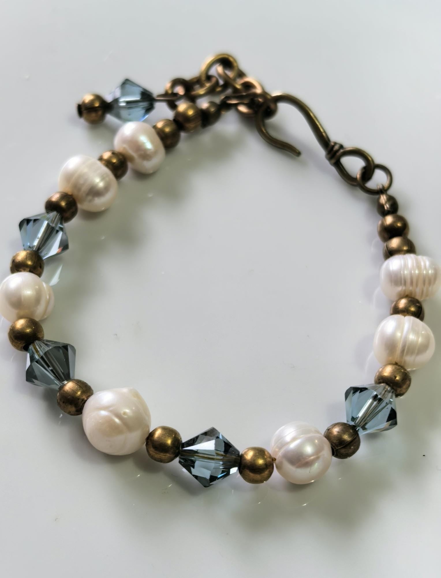 Genuine Pearl Natural Stone Bracelet – Ice Blue – THINBLACK®