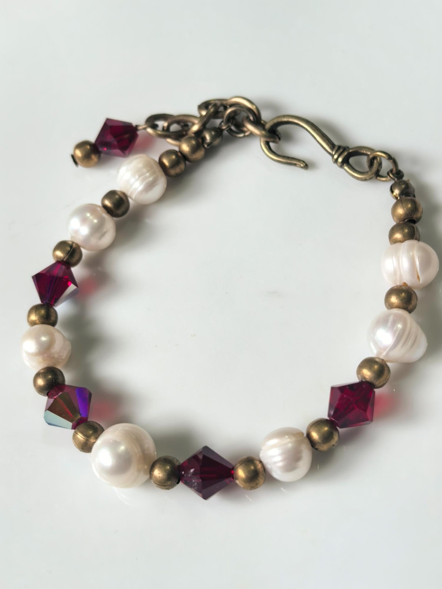 Genuine Pearl Natural Stone Bracelet – Red – THINBLACK®