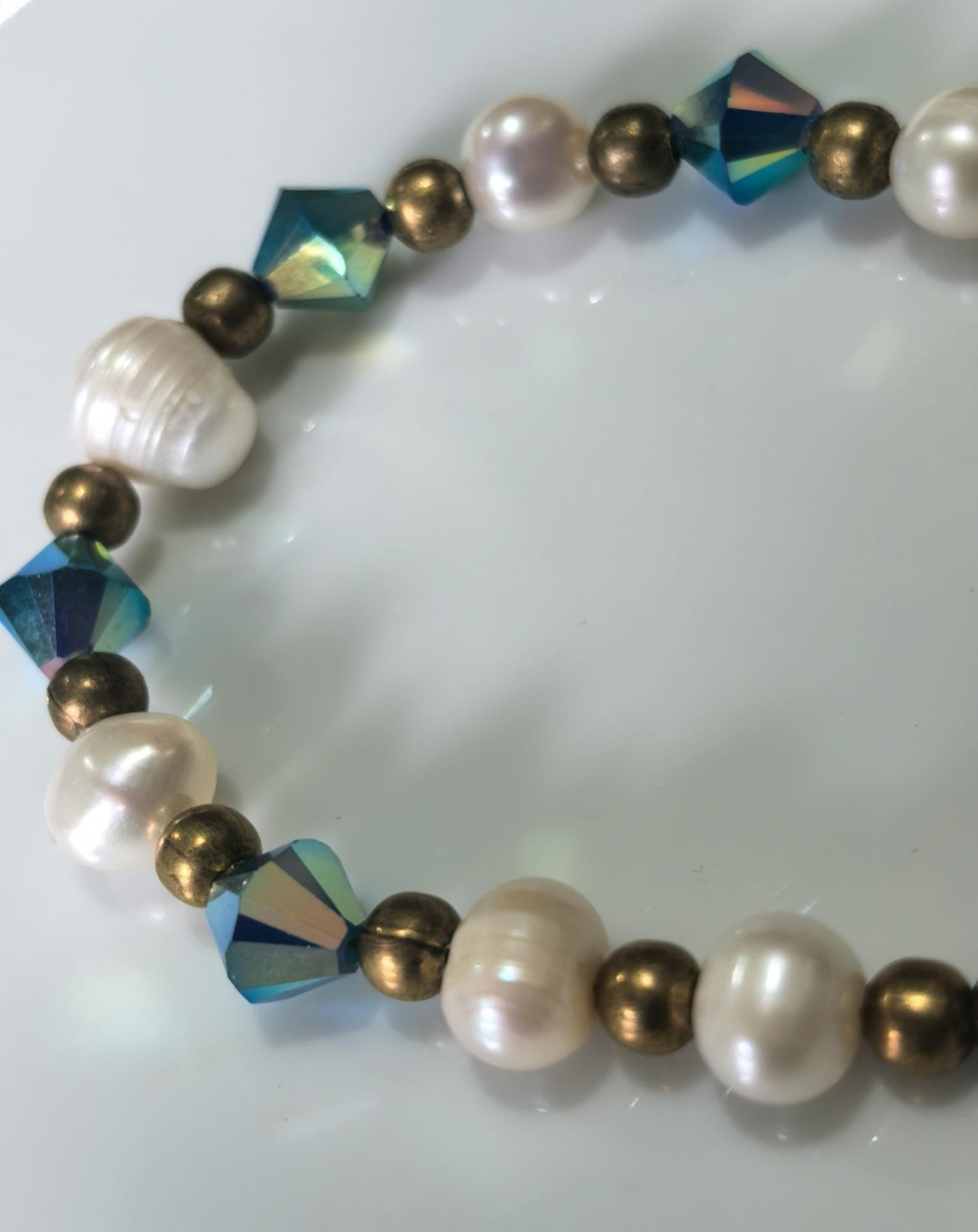 Genuine Pearl Natural Stone Bracelet – Turquoise – THINBLACK®