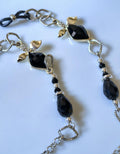 Glasses Chain – Silver Plated with Zircon Ribbon Design – ThinBlack® Elegant Edition