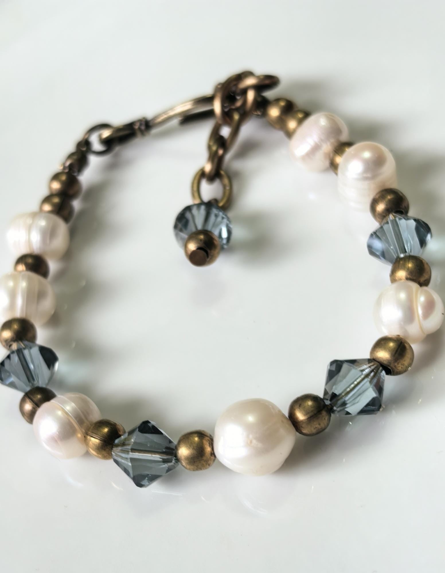 Genuine Pearl Natural Stone Bracelet – Ice Blue – THINBLACK®