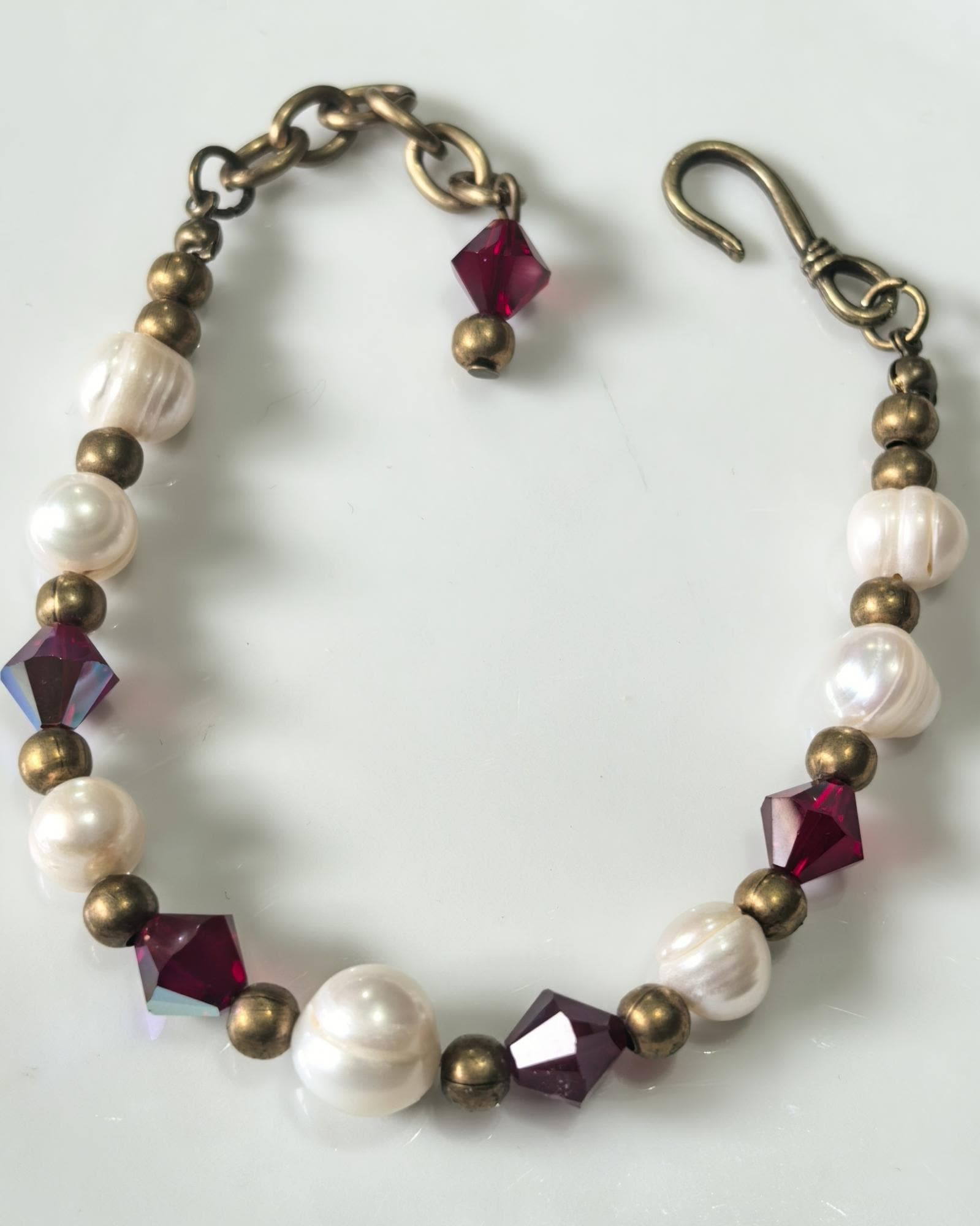 Genuine Pearl Natural Stone Bracelet – Red – THINBLACK®