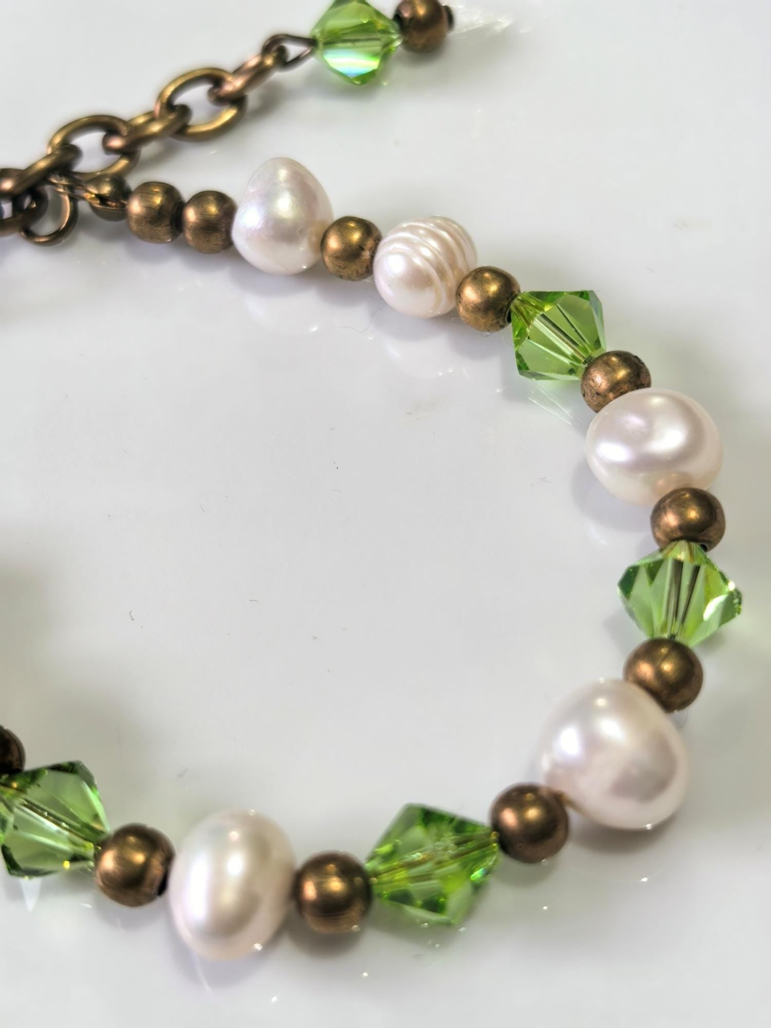 Genuine Pearl Natural Stone Bracelet – Peridot – THINBLACK®