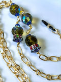 Glasses Chain – Gold Plated with Real Crystal Beads – ThinBlack® Elegant Edition