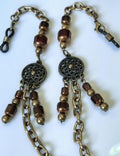 Dreamcatcher Charm Eyeglass Chain – Antique Gold Brown Crystal Handmade Jewelry