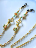 Enamel Key Charm Eyeglass Chain – Crystal Beads & Gold Plated | THINBLACK® Handmade Limited Edition