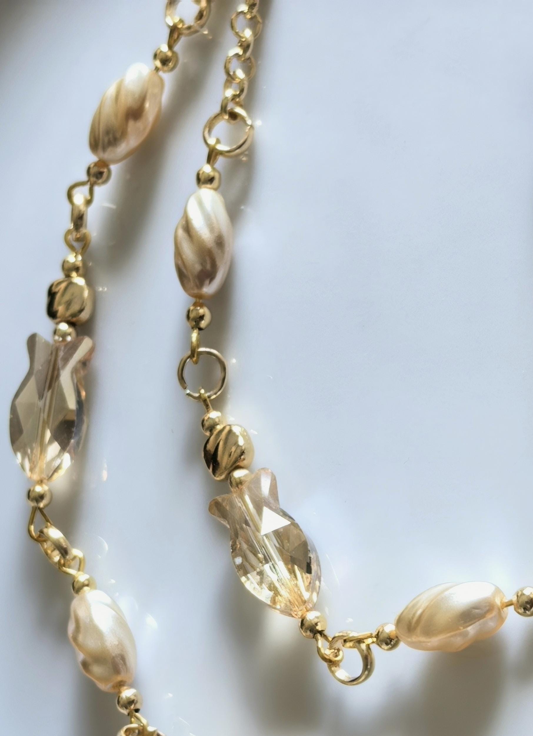 Handmade Gold Chain Real Crystal