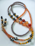 THINBLACK® Eyeglass Holder – Agate Stone, Crystal & Metal Details
