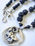 Aries – Lava Stone Silver Plated Necklace – THINBLACK® Zodiac Series