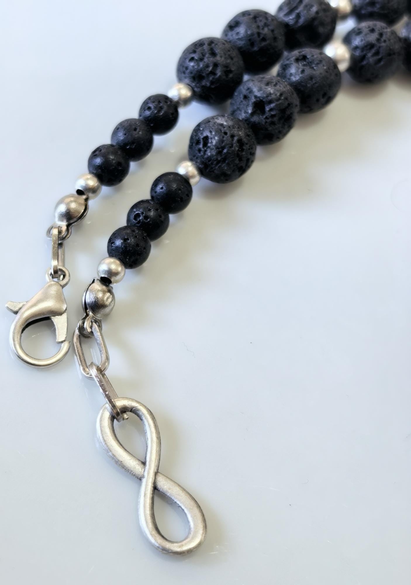 Libra Zodiac • Black Lava Stone • Silver‑Plated Necklace • THINBLACK® Zodiac Series